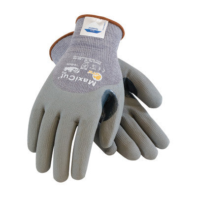 Protective Industrial Products X-Large MaxiCut 5 By ATG Cut Resistant Gray Micro-Foam Nitrile Palm And Knuckle Coated Work Gloves With Gray Seamless Dyneema, Lycra And Glass Liner , Continuous-eSafety Supplies, Inc