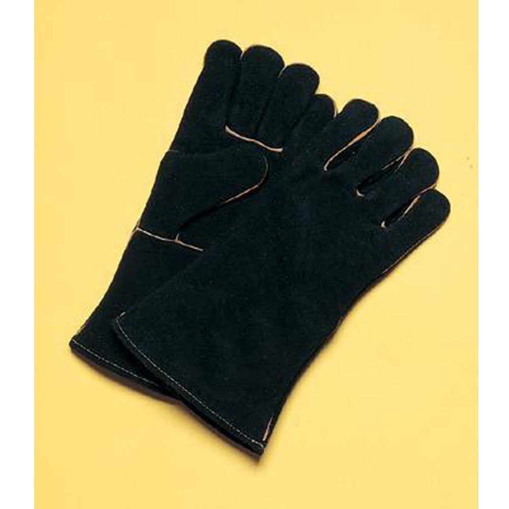Radnor Large Black 14" Select Shoulder Split Cowhide Cotton Sock Lined Welders Gloves With Wing Thumb-eSafety Supplies, Inc