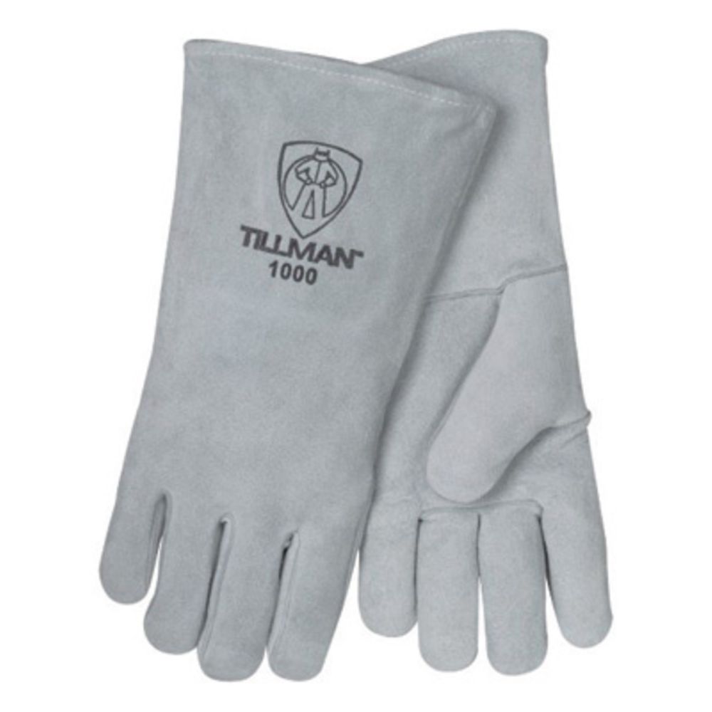 Tillman Large 14" Pearl Gray Shoulder Split Cowhide Stick Welders Gloves With Cotton Thread Locking Stitch (Bulk)-eSafety Supplies, Inc