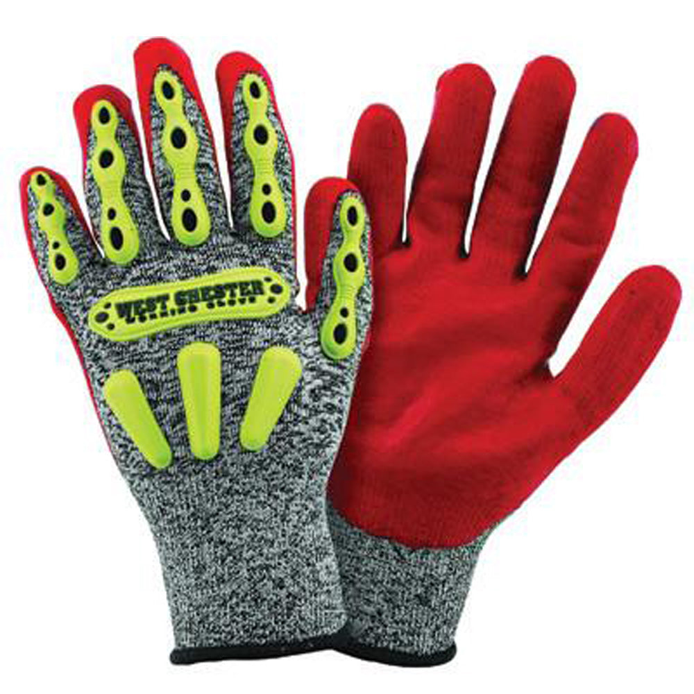 West Chester X-Large R2 FLX Cut Resistant Red Nitrile Dipped Palm Coated Work Gloves With Elastic Wrist-eSafety Supplies, Inc