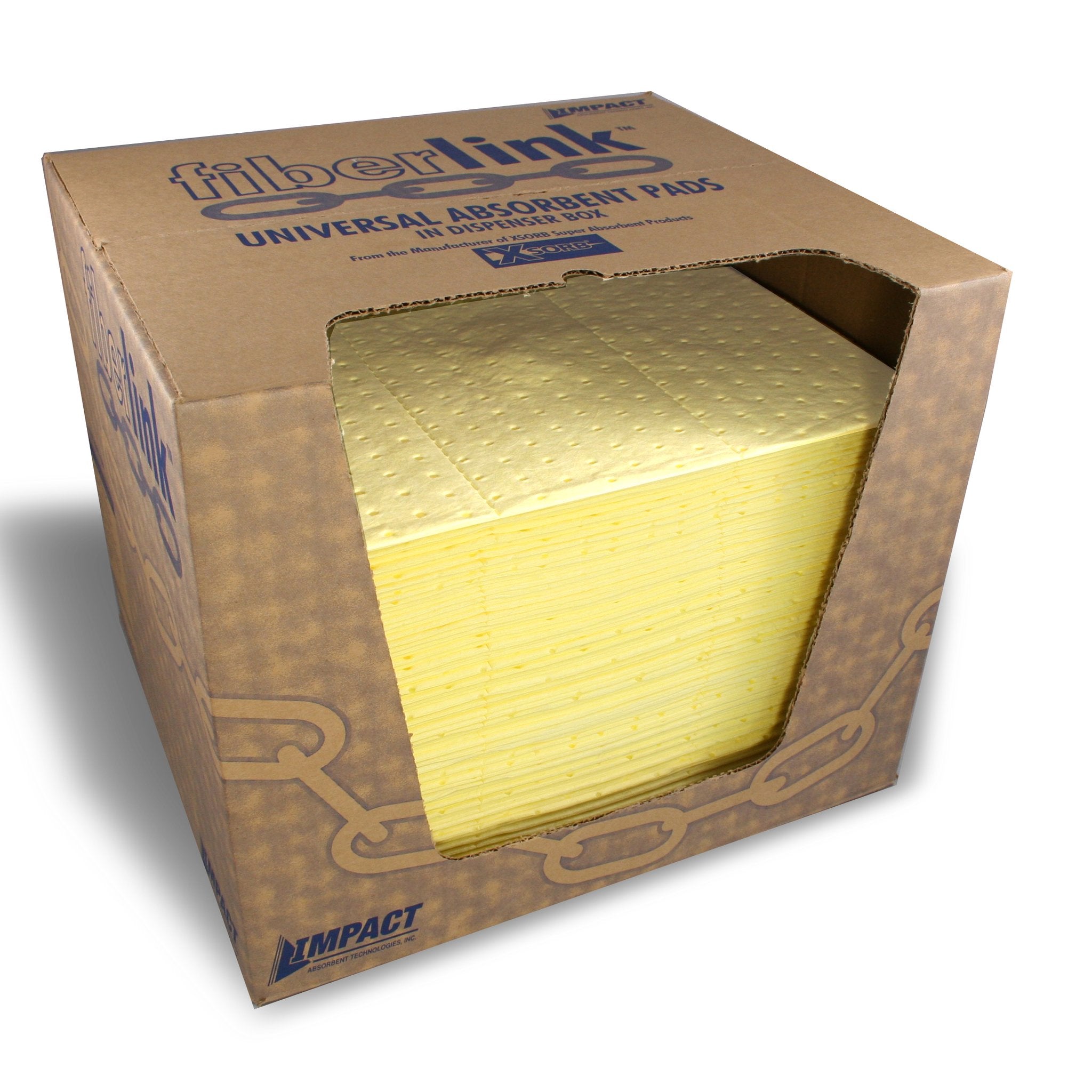 FiberLink Hazmat Bonded Heavy-weight Pads in Dispenser Box - 100/BOX-eSafety Supplies, Inc