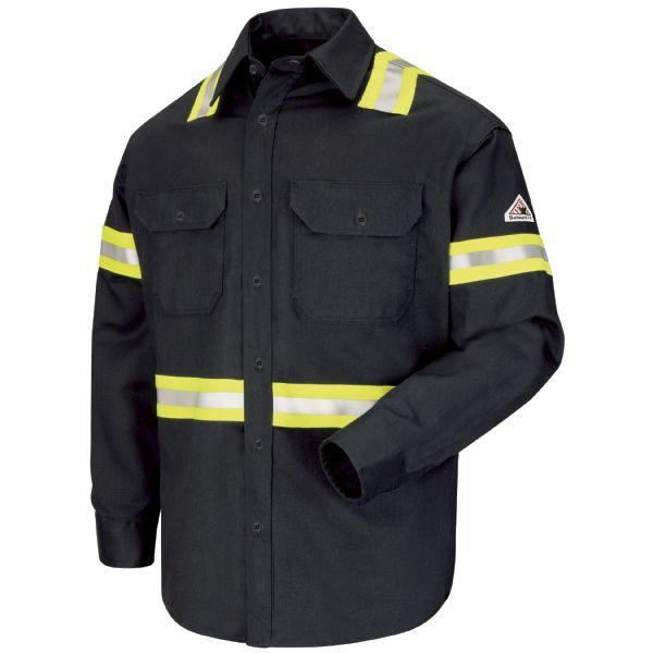Bulwark Enhanced Visibility Uniform Long Shirt - Excel Fr Comfortouch - 7 Oz-eSafety Supplies, Inc