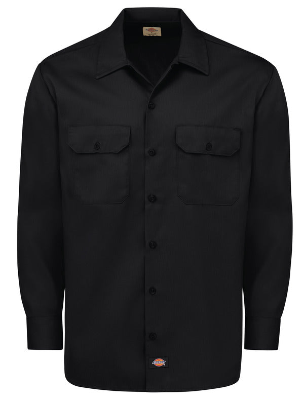 black dickies dress shirt Dickies 2574T Short Sleeve Work Shirt - Tall Sizes - Black