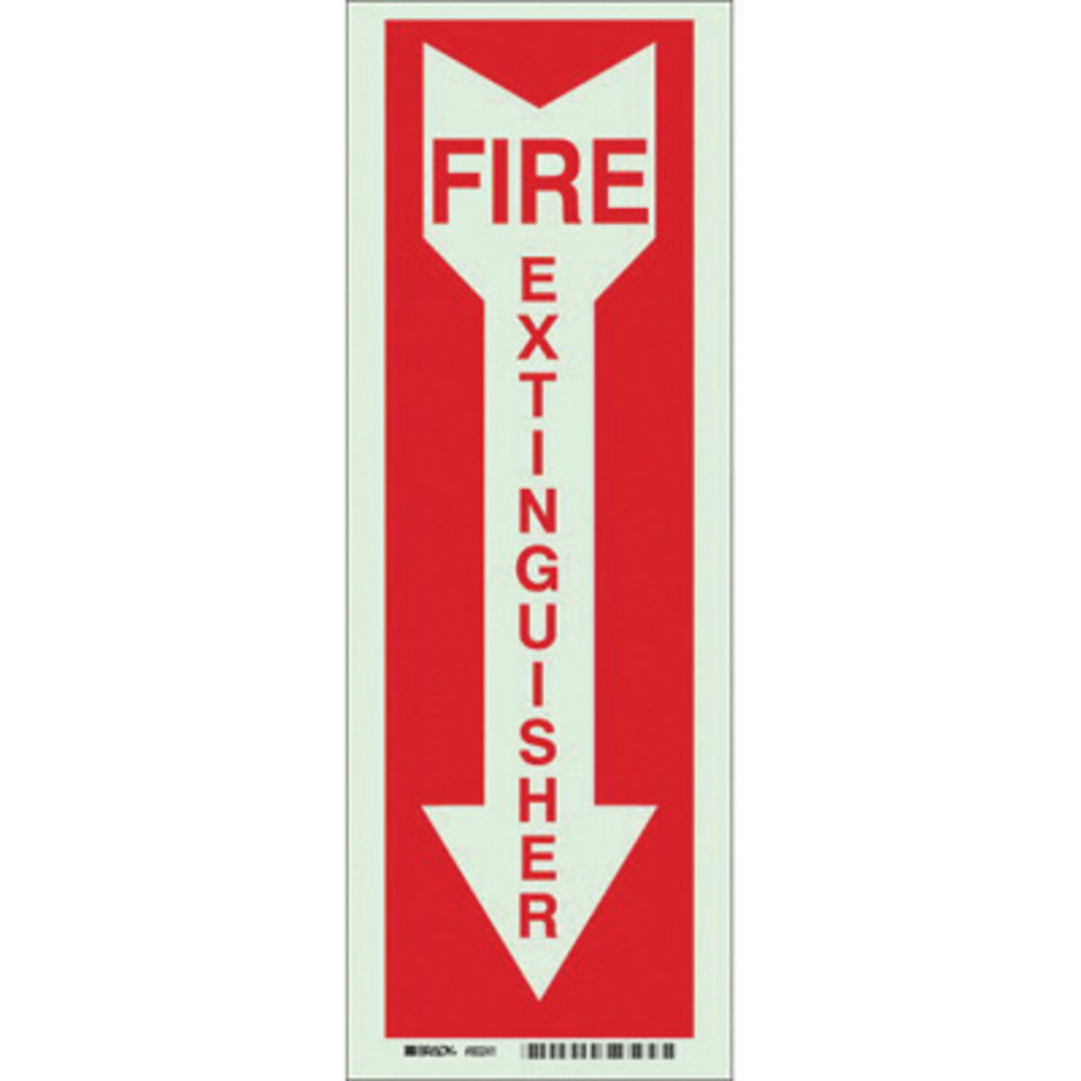 Brady® 14" X 5" X .008" Red On Glow .0079" B-324 Polyester Fire And Exit Sign "Fire Extinguisher"-eSafety Supplies, Inc
