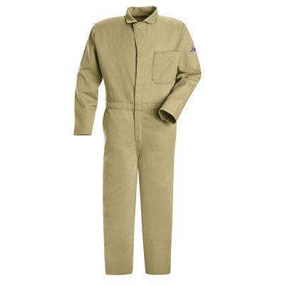 VF Imagewear Bulwark 42" Regular Khaki 9 Ounce Cotton Flame Resistant Classic Coverall With Concealed 2-Way Front Zipper Closure And 2 patch Hip Pockets, Chest Pocket-eSafety Supplies, Inc