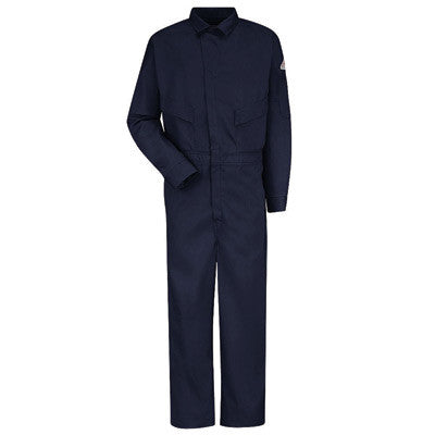 VF Imagewear Bulwark 40" Regular Navy Blue 6 Ounce Excel FR ComforTouch Cotton Nylon Flame Resistant Deluxe Coverall With Concealed 2-Way Front Zipper Closure And Snap-eSafety Supplies, Inc