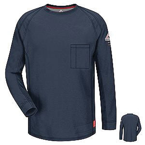 VF Imagewear Bulwark IQ Bulwark 4X Dark Blue 5.3 Ounce 69% Cotton 25% Polyester 6% Polyoxadiazole Men's Flame Resistant T-Shirt With Concealed Chest Pocket-eSafety Supplies, Inc