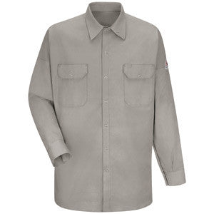 VF Imagewear Bullwark TuffWeld Medium Regular Silver Gray Cotton Flame Resistant Long Sleeve Work Shirt-eSafety Supplies, Inc