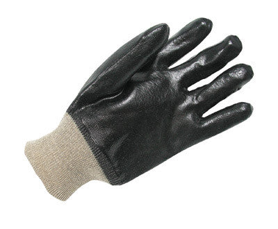 Radnor Large Black Economy PVC Glove Fully Coated With Rough Finish Palm And Knitwrist-eSafety Supplies, Inc