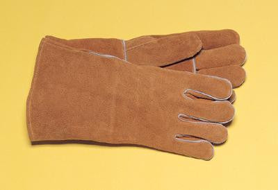 Radnor Large Brown 14" Shoulder Split Cowhide Cotton Lined Welders Gloves With Reinforced, Straight Thumb And Kevlar Stitching-eSafety Supplies, Inc