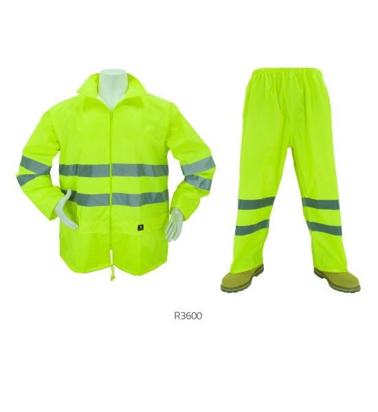 raintex all weather gear 3A Safety -3 Piece Rainsuit Hi Visibility