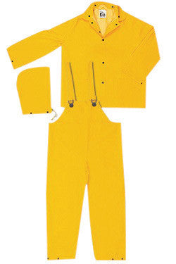 River City Garments 2X Yellow Classic .3500 mm PVC And Polyester 3 Piece Rain Suit-eSafety Supplies, Inc