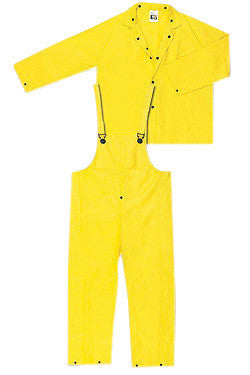 River City Garments Medium Yellow Wizard .2800 mm PVC And Nylon Flame Resistant 3 Piece Rain Suit-eSafety Supplies, Inc