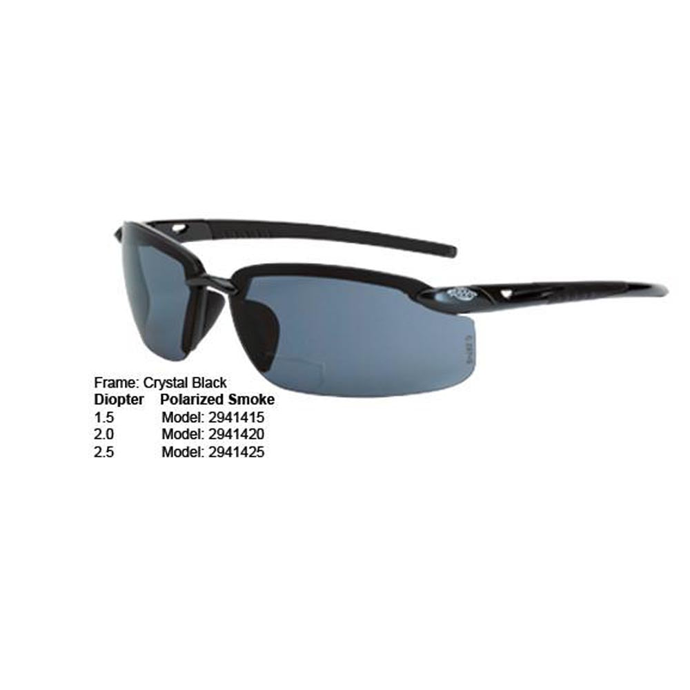 ES5 Polarized Smoke READER Lens Crystal Black Frame-eSafety Supplies, Inc