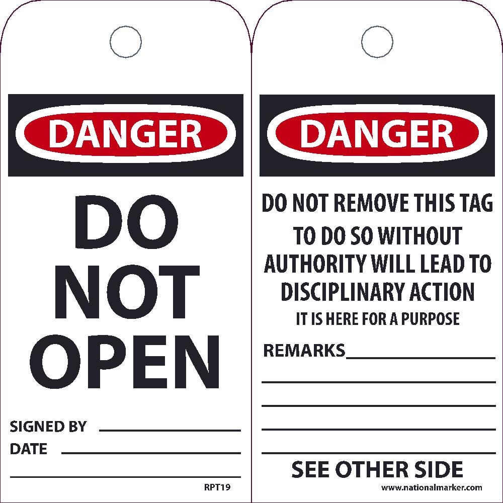 Danger Do Not Open Tag - Pack of 25-eSafety Supplies, Inc