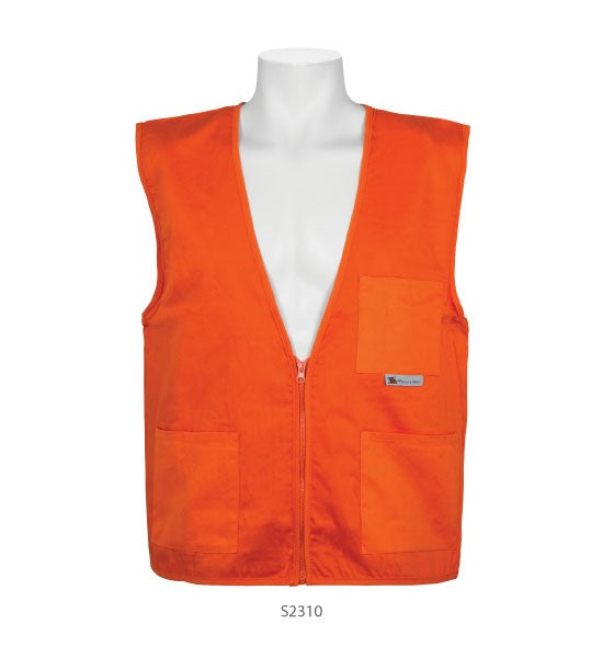 3A Safety - 100% Cotton Orange Surveyor Safety Vest Size Large-eSafety Supplies, Inc