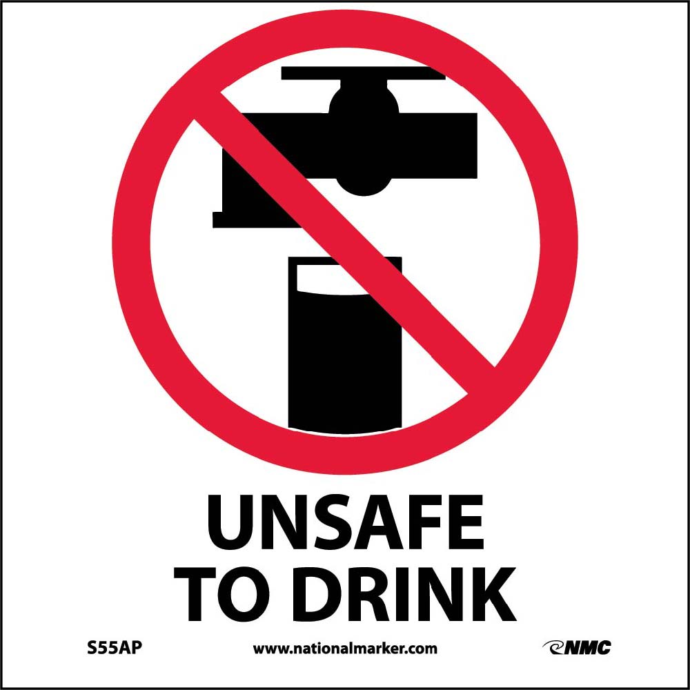 Unsafe To Drink Label - 5 Pack-eSafety Supplies, Inc