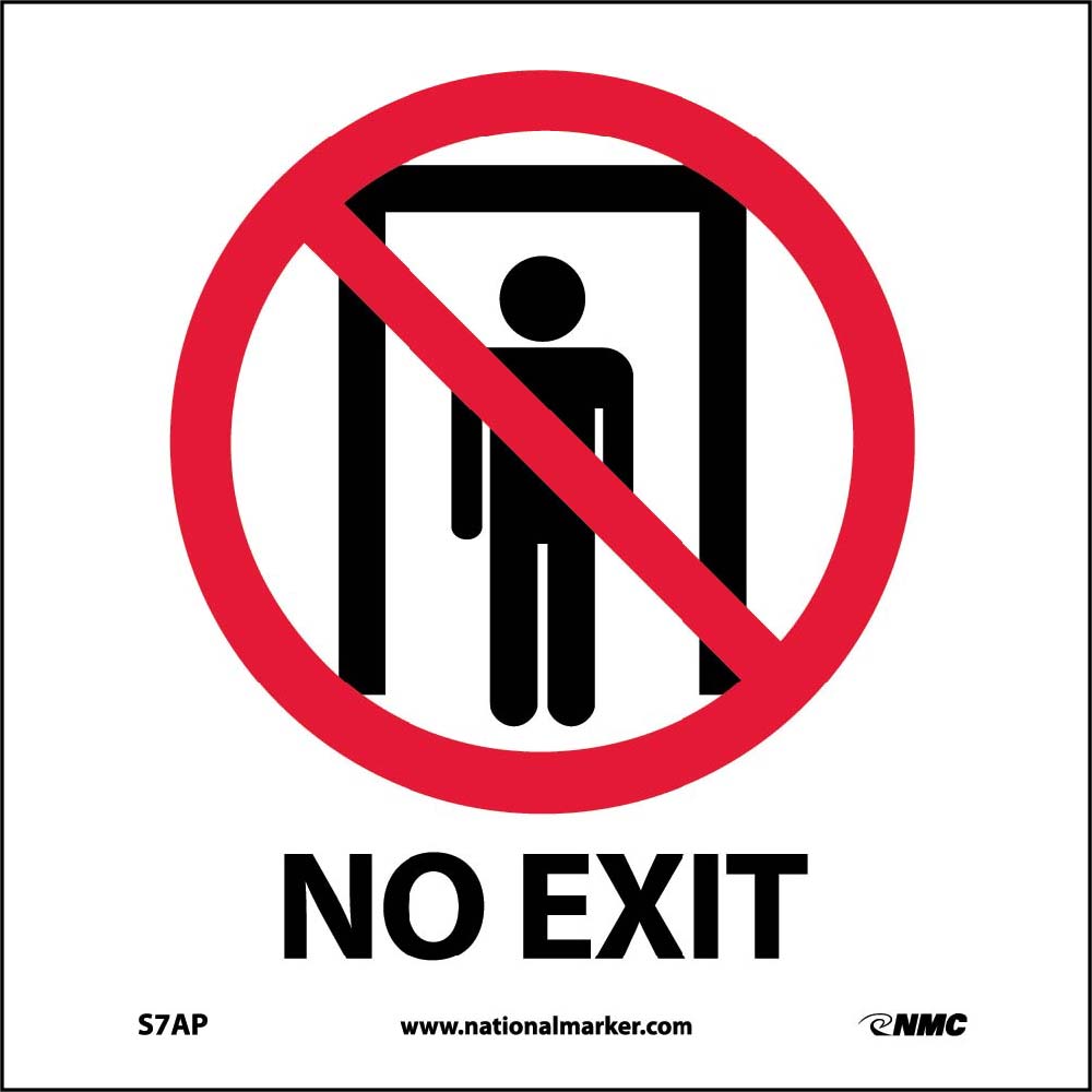 No Exit Label - 5 Pack-eSafety Supplies, Inc