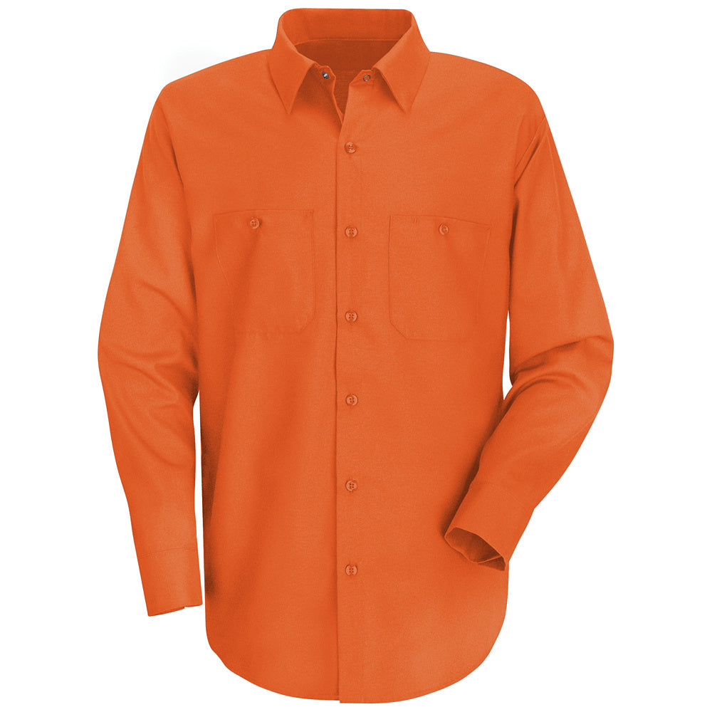 Red Kap Men's Wrinkle-Resistant Cotton Work Shirt SC30 - Orange-eSafety Supplies, Inc