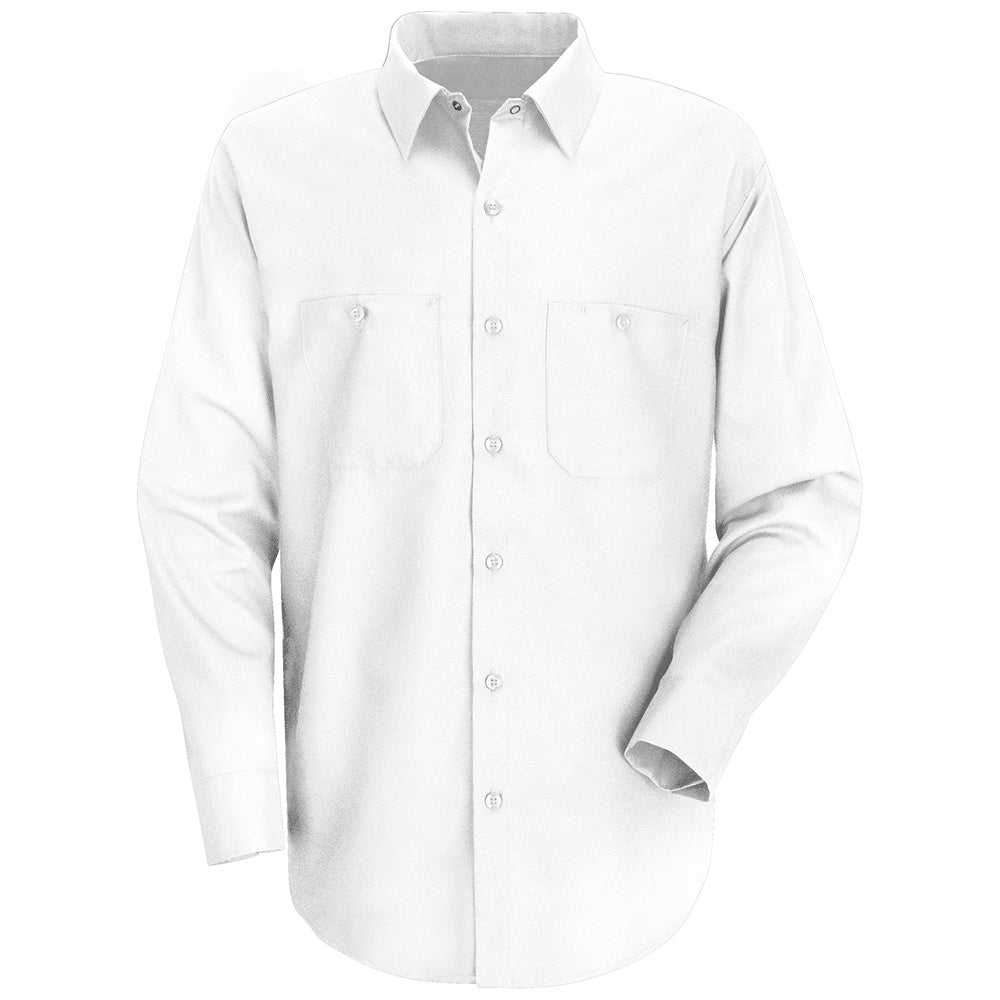 Red Kap Men s Wrinkle Resistant Cotton Work Shirt SC30 White