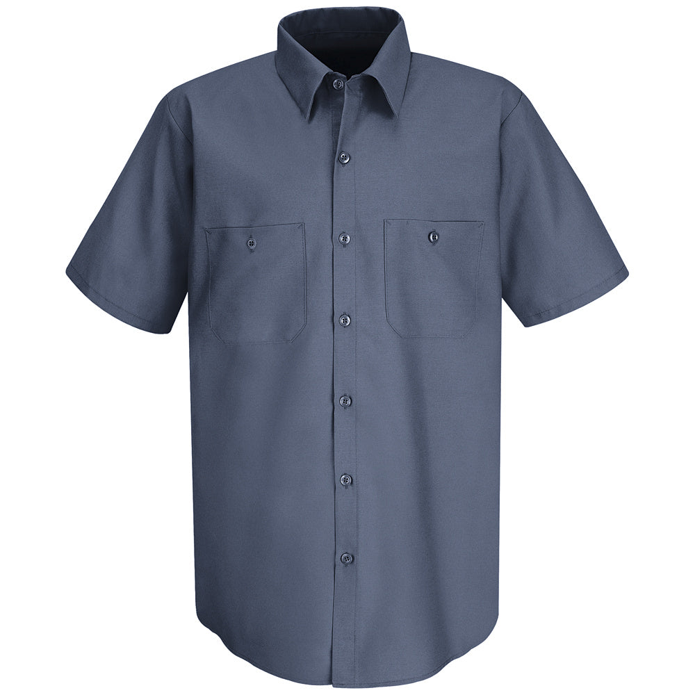 Red Kap Men's Wrinkle-Resistant Cotton Work Shirt SC40 - Postman Blue-eSafety Supplies, Inc