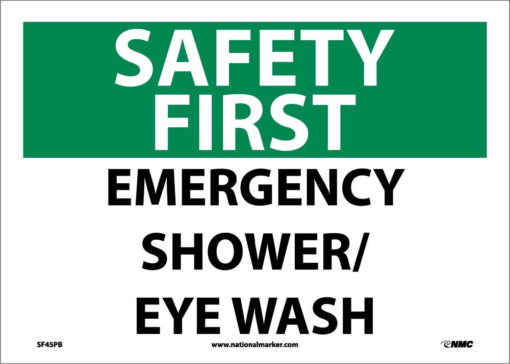 Safety First Emergency Shower/Eye Wash Sign-eSafety Supplies, Inc