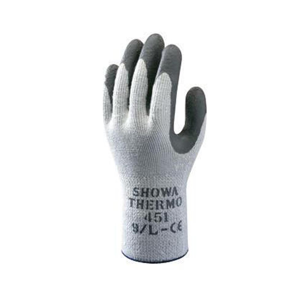 SHOWA Best Glove Size 9 Gray And Dark Gray Atlas Therma-Fit Seamless Loop-In Thermal Terry Cotton Lined Insulated Cold Weather Gloves With Elastic Cuff, Gray Latex Coated-eSafety Supplies, Inc