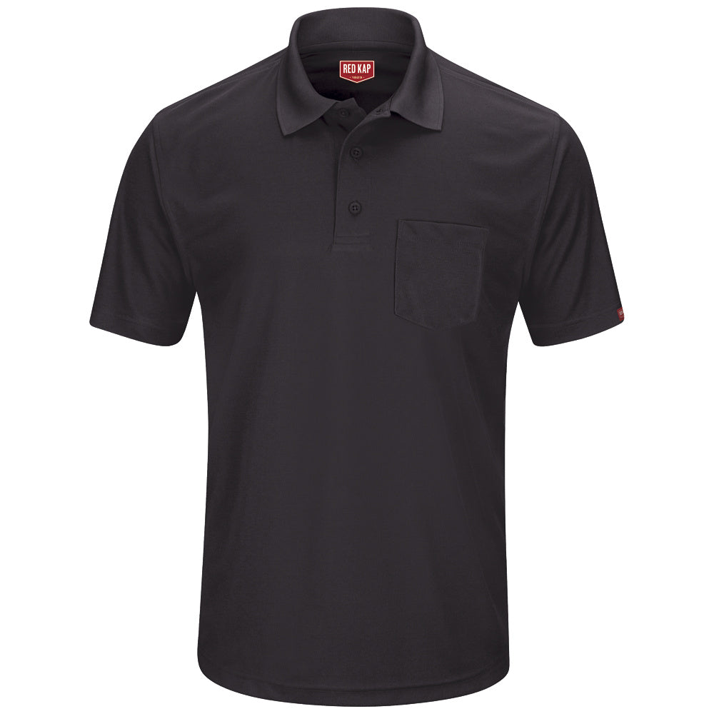 Red Kap Performance Knit® Men's Pocket Polo SK98 - Black-eSafety Supplies, Inc