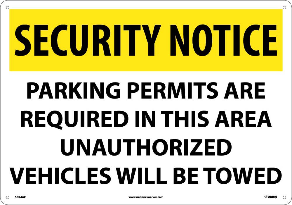 Security Notice Permits Are Required In This Area Sign-eSafety Supplies, Inc
