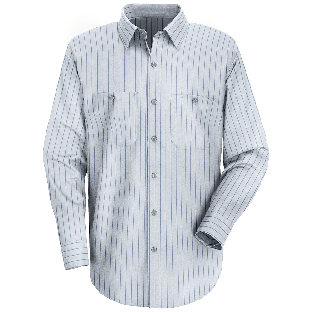 Red Kap Men's Industrial Stripe Work Shirt SP10 - Light Blue / Navy Stripe-eSafety Supplies, Inc