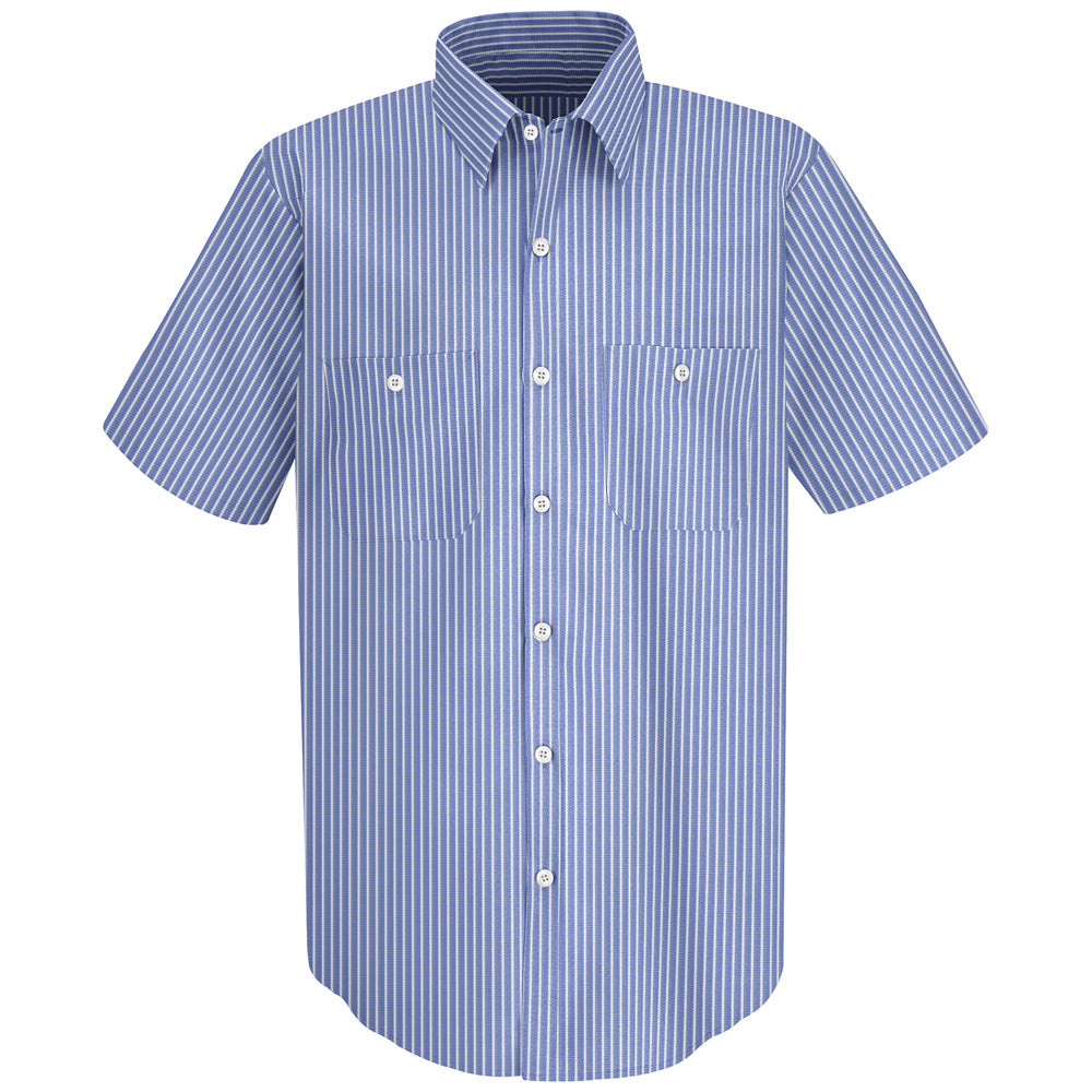 Red Kap Men's Industrial Stripe Work Shirt SP20 - GM Blue / White Stripe-eSafety Supplies, Inc