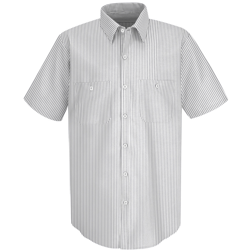 Red Kap Men's Industrial Stripe Work Shirt SP20 - White / Charcoal Stripe-eSafety Supplies, Inc