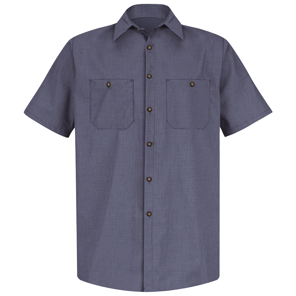 Red Kap Men's Micro-Check Uniform Shirt SP20 - Blue / Charcoal Check-eSafety Supplies, Inc