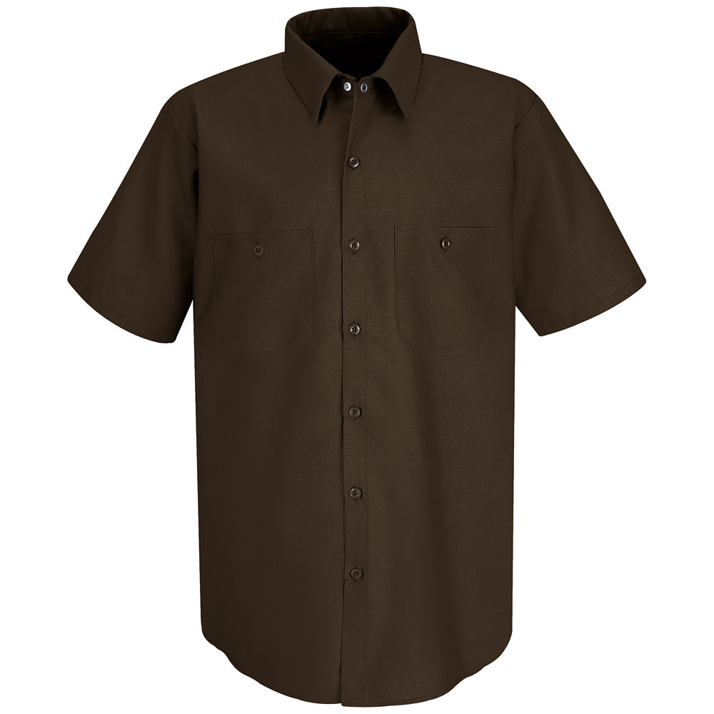 Red Kap Men's Industrial Work Shirt SP24 - Chocolate Brown-eSafety Supplies, Inc