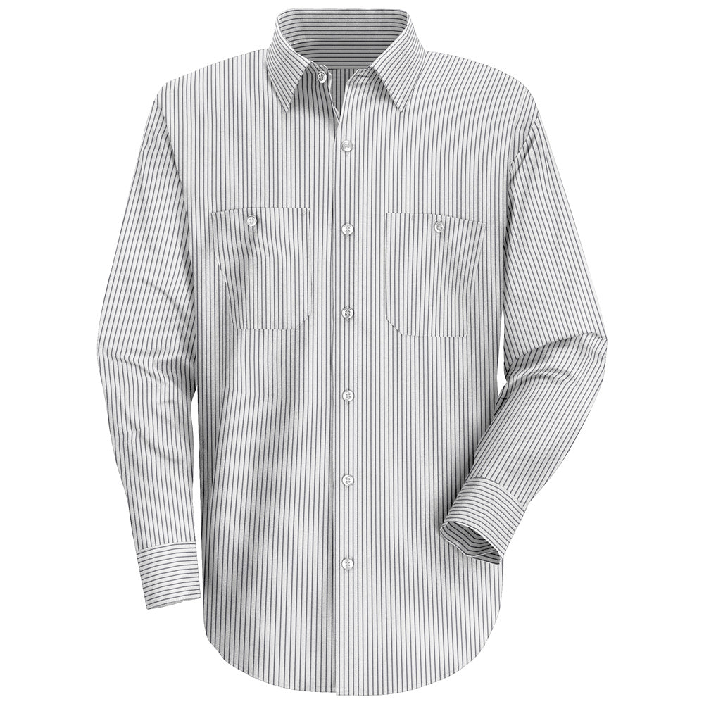 Red Kap Men's Striped Dress Uniform Shirt SP50 - White / Charcoal Stripe-eSafety Supplies, Inc