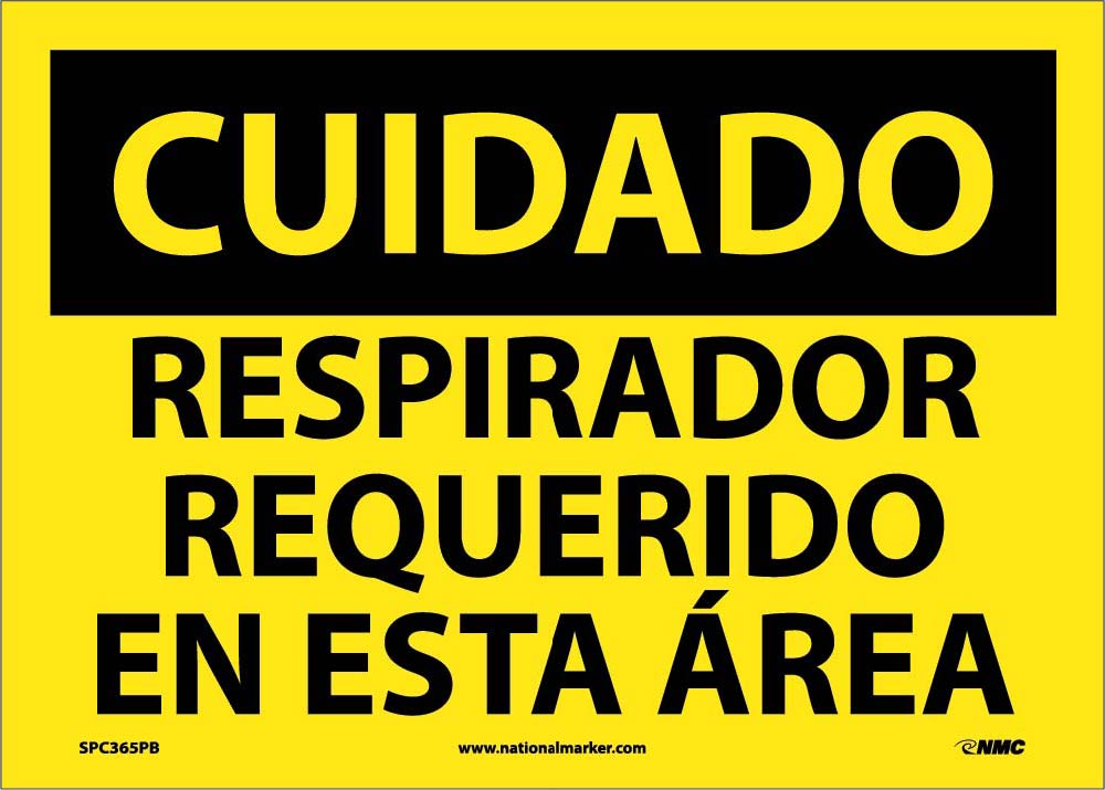 Caution Respirator Required Sign - Spanish-eSafety Supplies, Inc