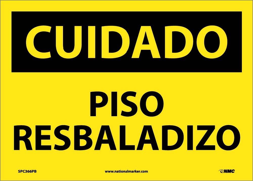Caution Slippery Floor Sign - Spanish-eSafety Supplies, Inc