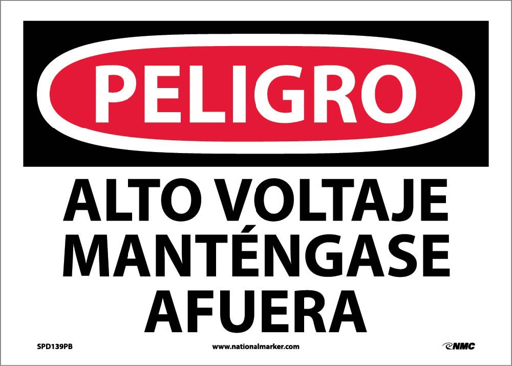 Danger High Voltage Sign - Spanish-eSafety Supplies, Inc