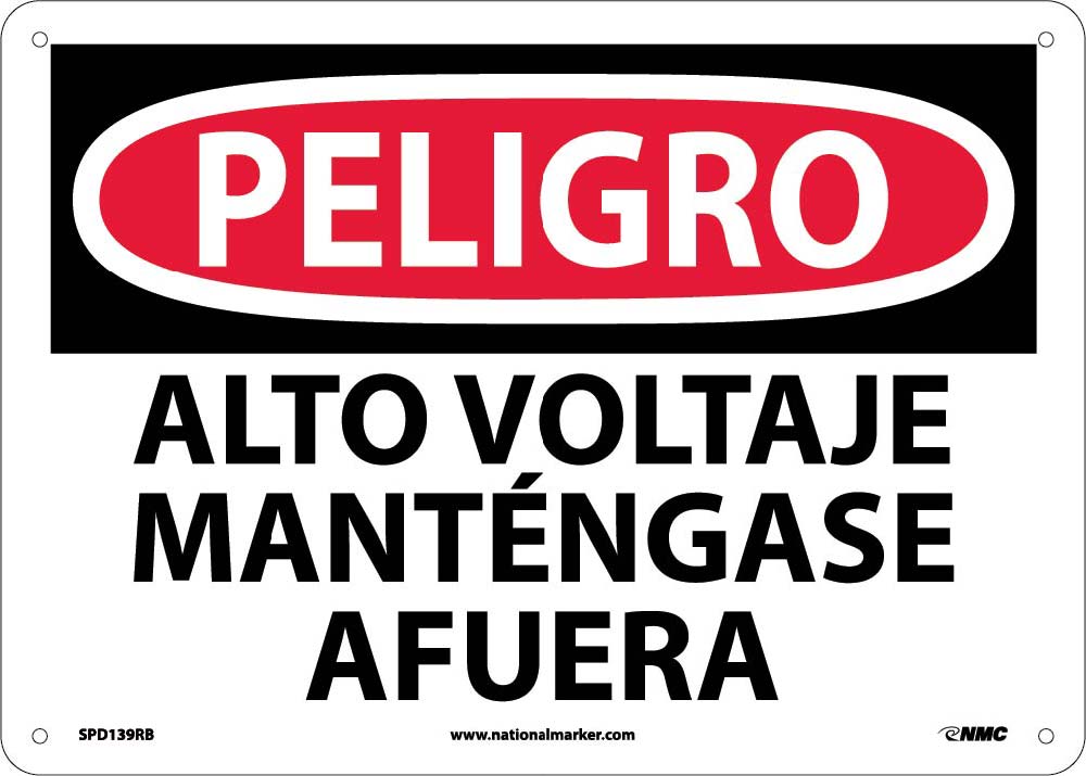 Danger High Voltage Sign - Spanish-eSafety Supplies, Inc