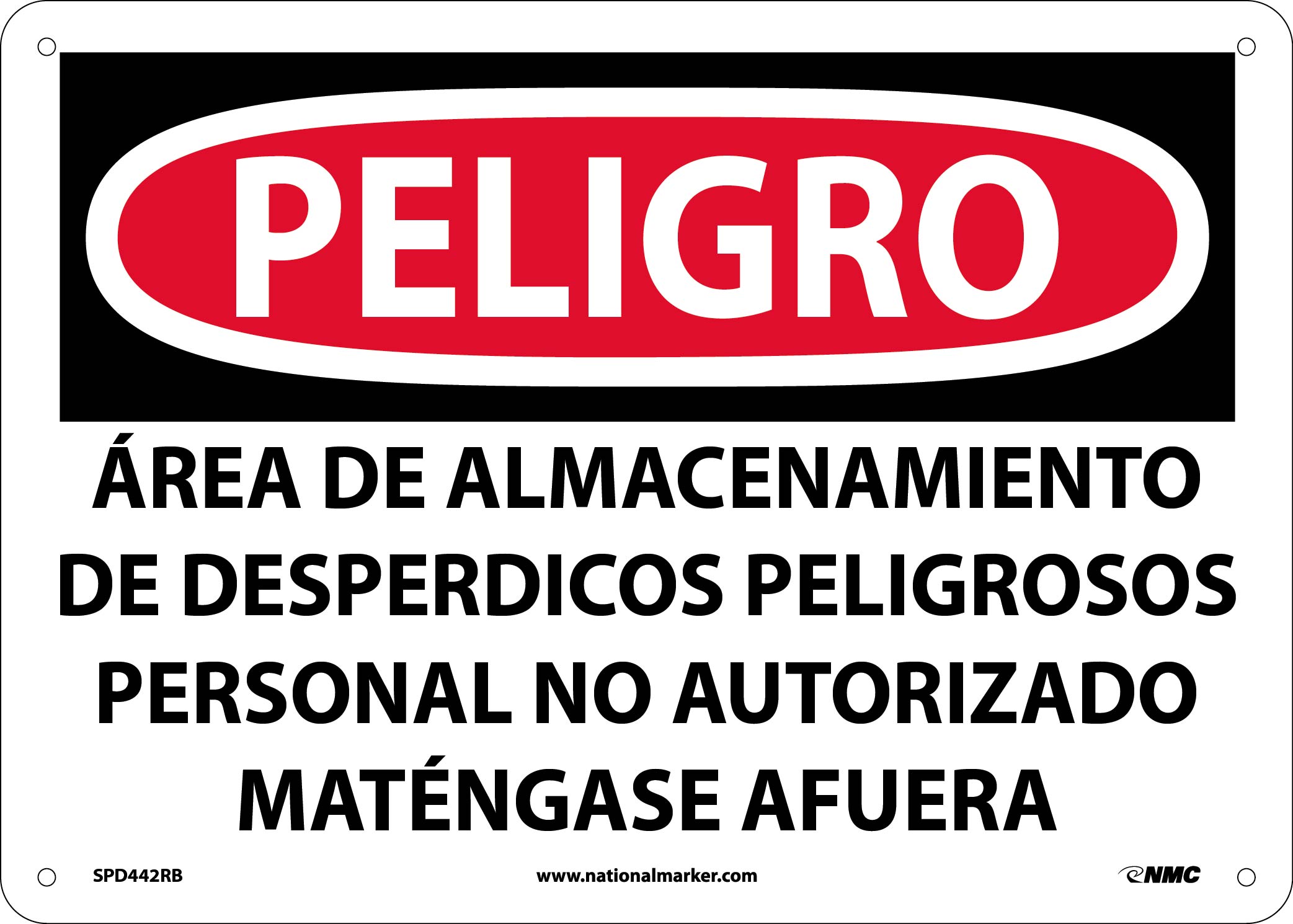 Danger Hazardous Waste Storage Area Sign - Spanish-eSafety Supplies, Inc