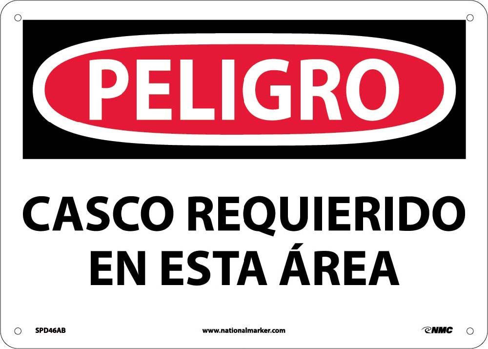 Danger Hard Hat Area Sign - Spanish-eSafety Supplies, Inc
