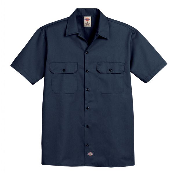 Dickies Men's Short-Sleeve Traditional Work Shirt - Navy-eSafety Supplies, Inc