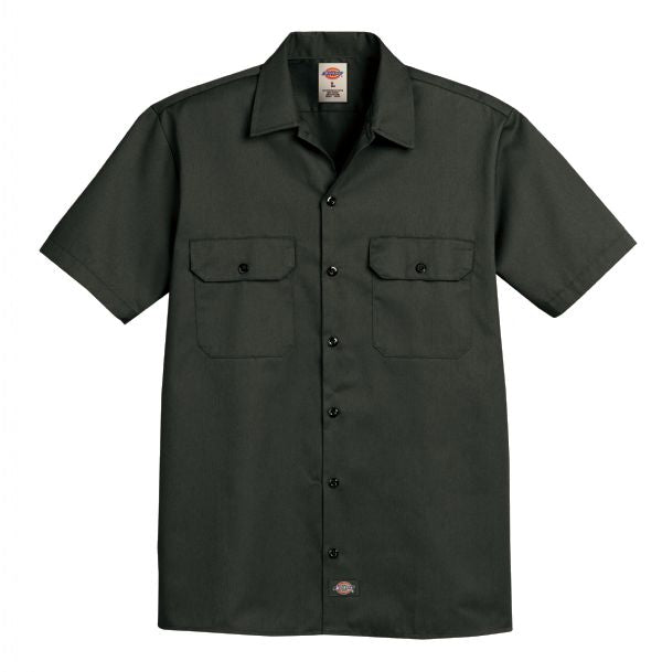 Dickies Men's Short-Sleeve Traditional Work Shirt - Olive Green-eSafety Supplies, Inc