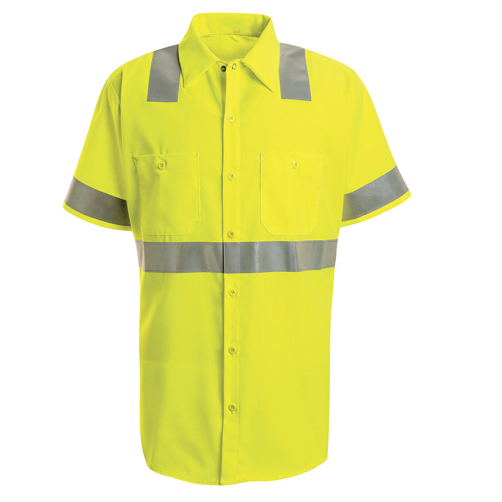 Red Kap Hi-Visibility Work Shirt - Class 2 Level 2 SS24 - Fluorescent Yellow / Green-eSafety Supplies, Inc