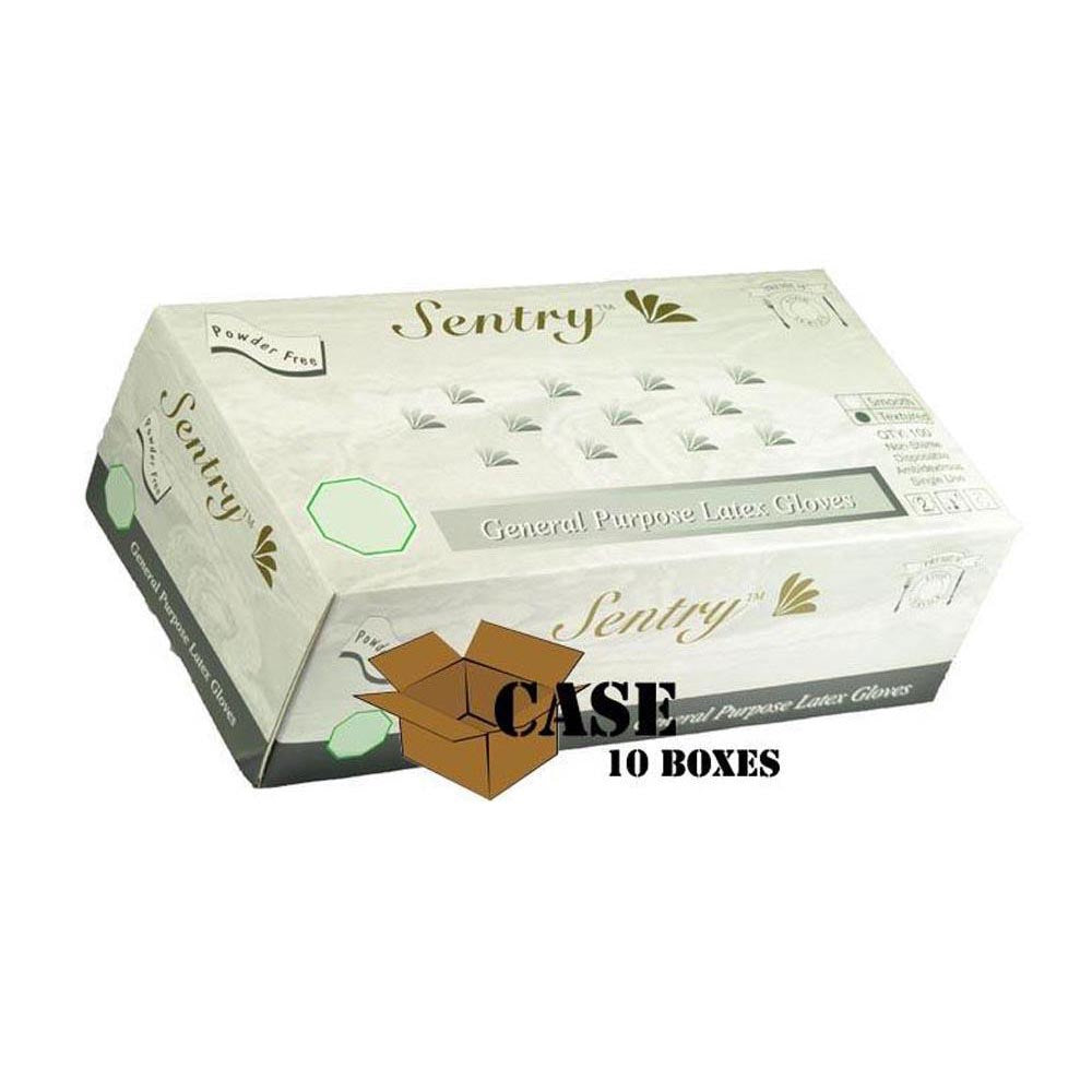 Sentry - Latex Gloves, Powder Free, Textured - Case-eSafety Supplies, Inc