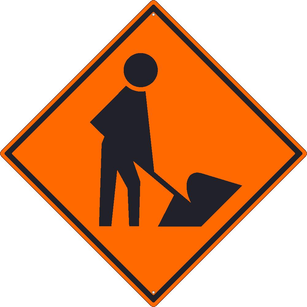 (Workers Graphic)Sign, 30X30, .080 Hip Ref Alum - TM234K-eSafety Supplies, Inc