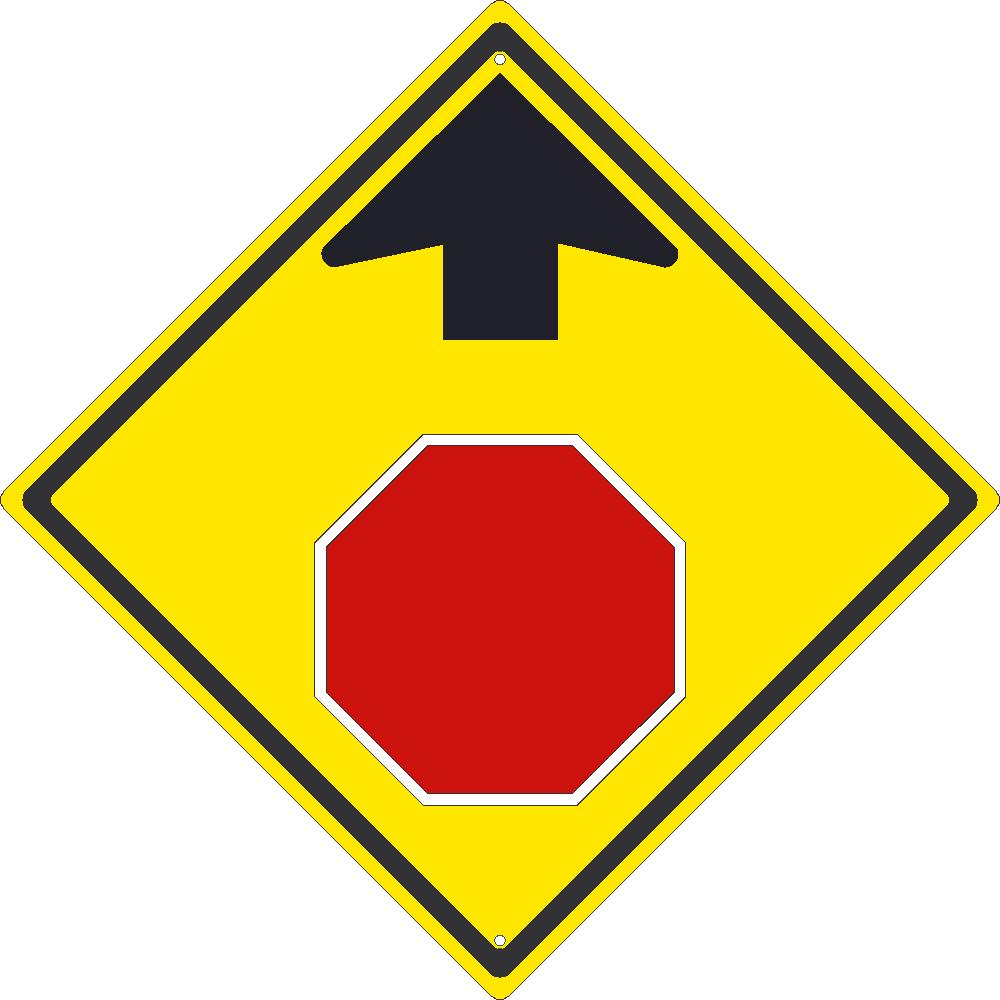 (Graphic Stop Sign Ahead), 24X24,.080 Hip Ref Alum - TM609K-eSafety Supplies, Inc
