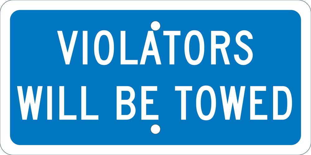 Violators Will Be Towed Ada Plaque-eSafety Supplies, Inc