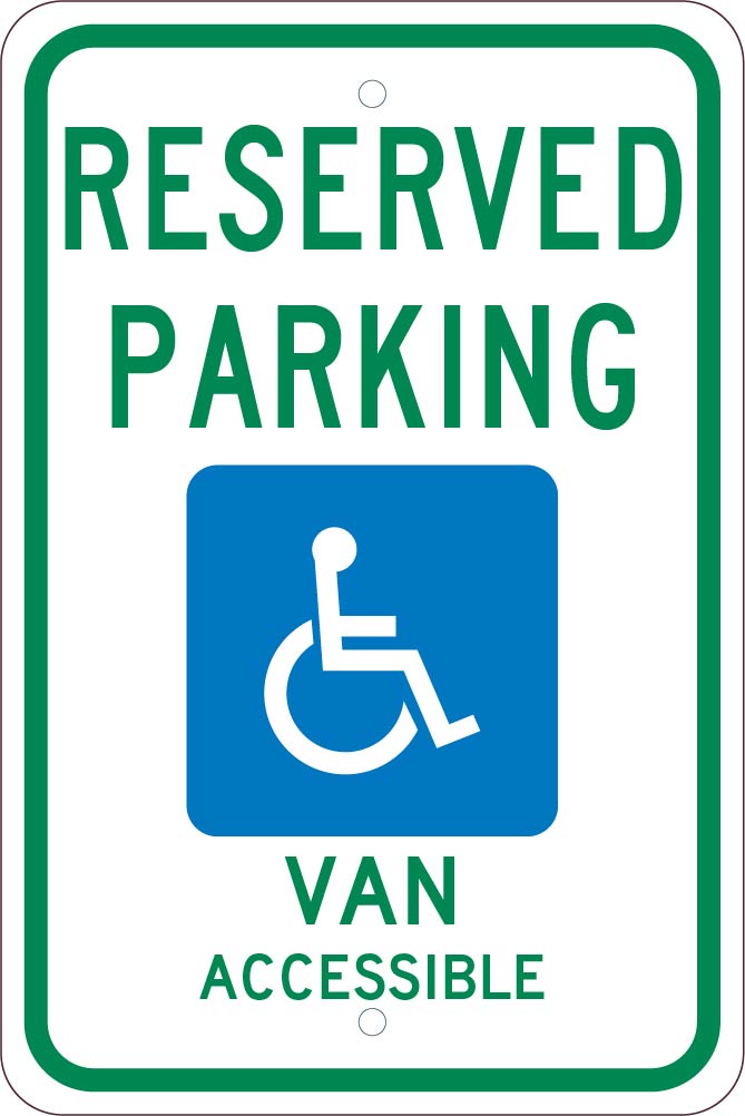 State Handicapped Reserved Parking Van Accessible Sign-eSafety Supplies, Inc