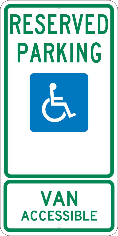State Handicapped Reserved Parking Van Accessible Sign Texas-eSafety Supplies, Inc